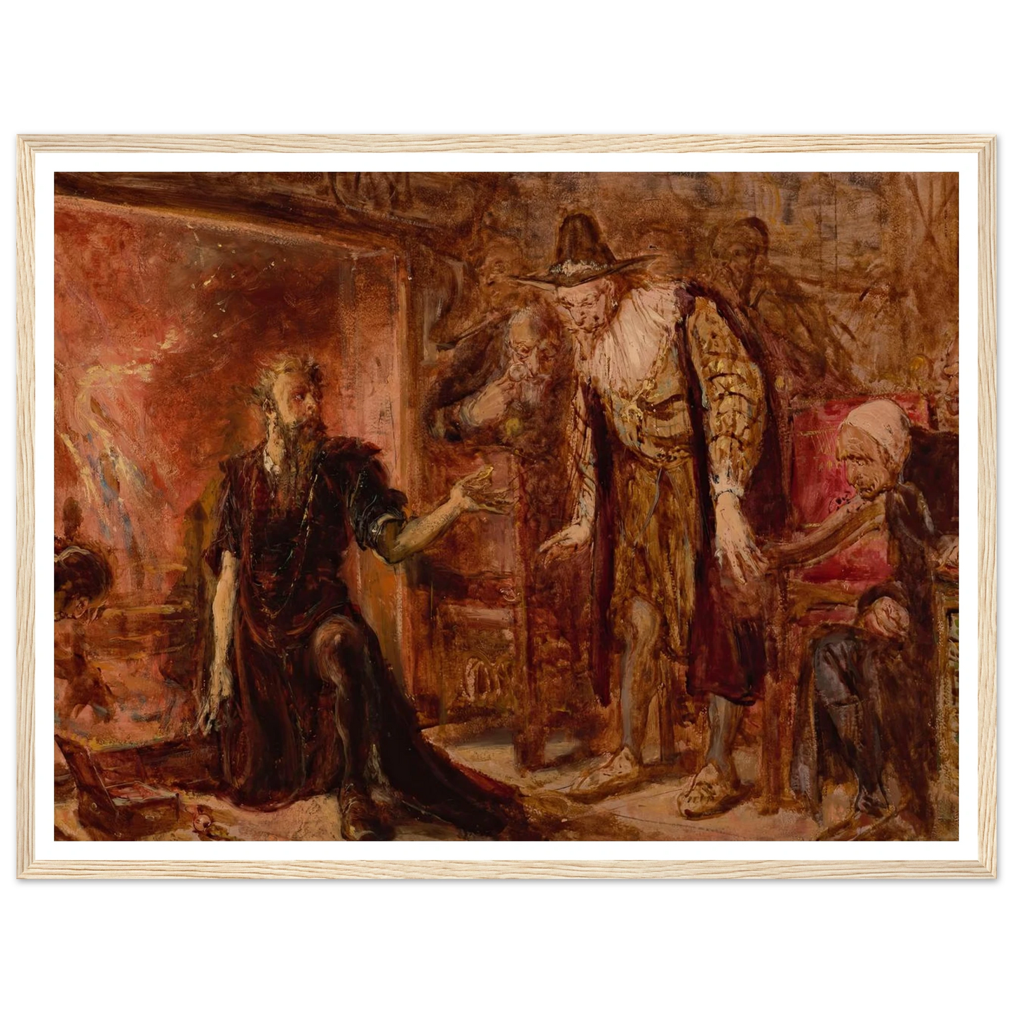 Alchemist Sendivogius and Sigismund III, sketch (1867) Art Print | Jan Matejko - Framed Poster - 30x40 cm / 12x16″ - Black frame