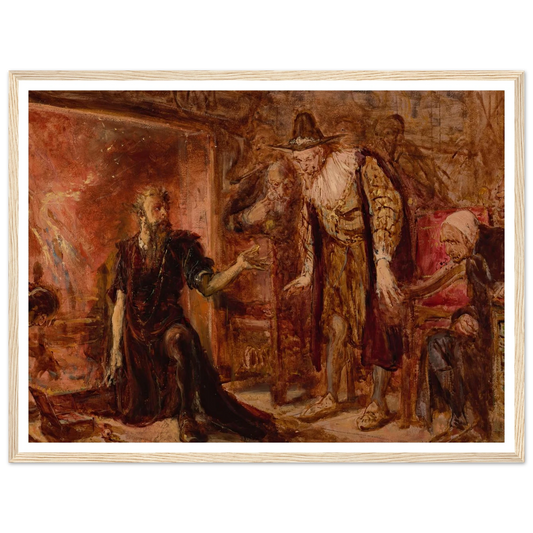 Alchemist Sendivogius and Sigismund III, sketch (1867) Art Print | Jan Matejko - Framed Poster - 30x40 cm / 12x16″ - Black frame