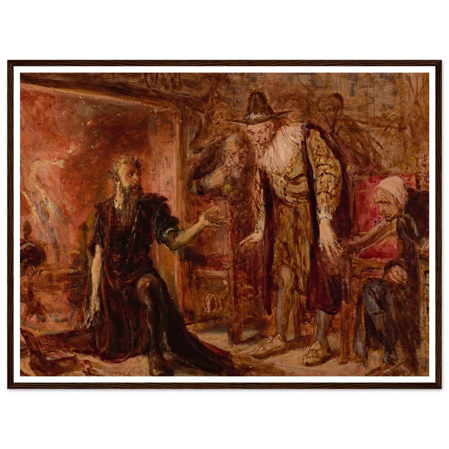 Alchemist Sendivogius and Sigismund III, sketch (1867) Art Print | Jan Matejko - Framed Poster - 30x40 cm / 12x16″ - Black frame