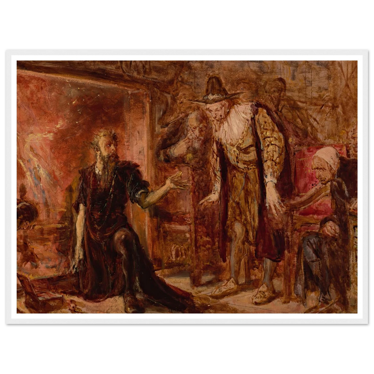 Alchemist Sendivogius and Sigismund III, sketch (1867) Art Print | Jan Matejko - Framed Poster - 30x40 cm / 12x16″ - Black frame