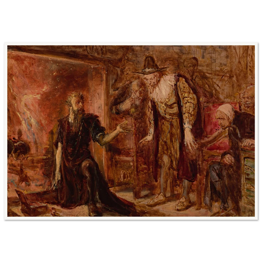 Alchemist Sendivogius and Sigismund III, sketch (1867) Art Print | Jan Matejko - Framed Poster - 30x40 cm / 12x16″ - Black frame