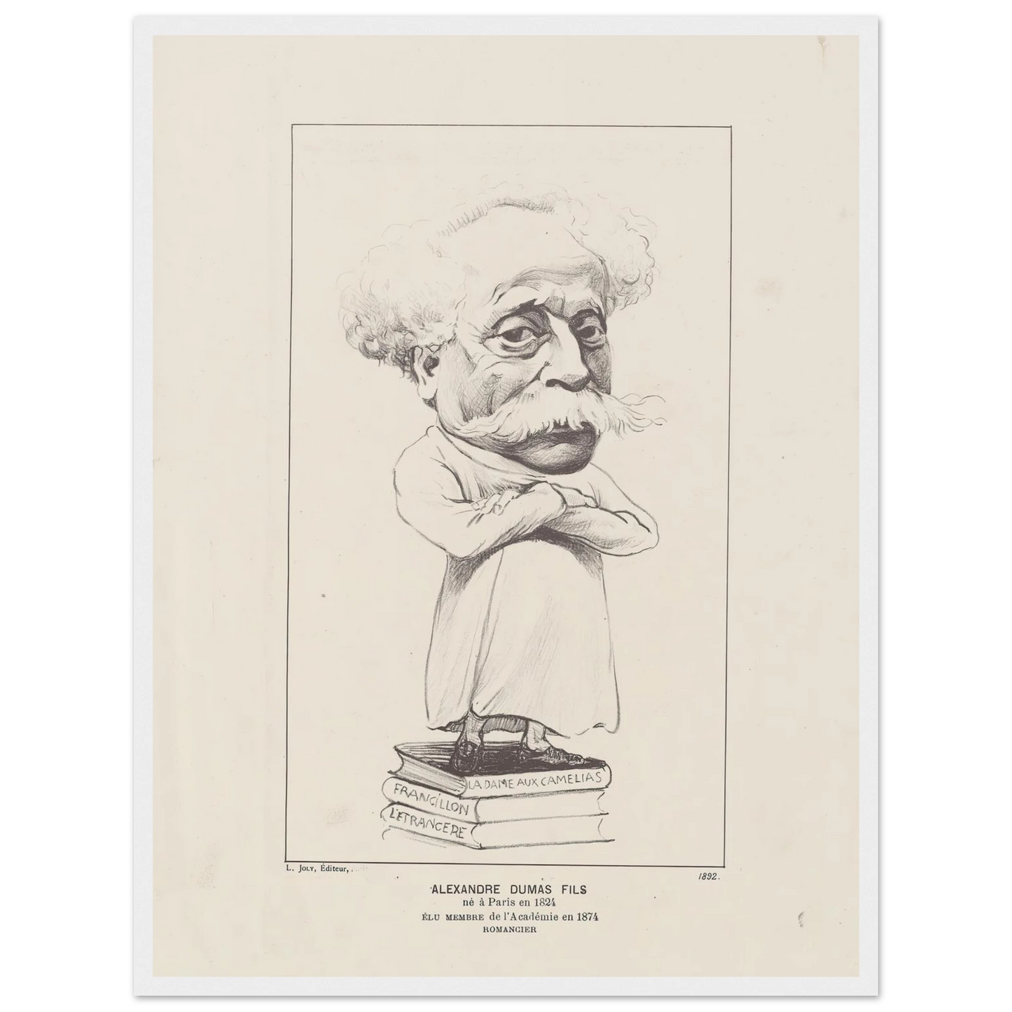 Alexandre Dumas Fils (1892) Art Print | Felix Vallotton - Framed Poster - 30x40 cm / 12x16″ - Black frame
