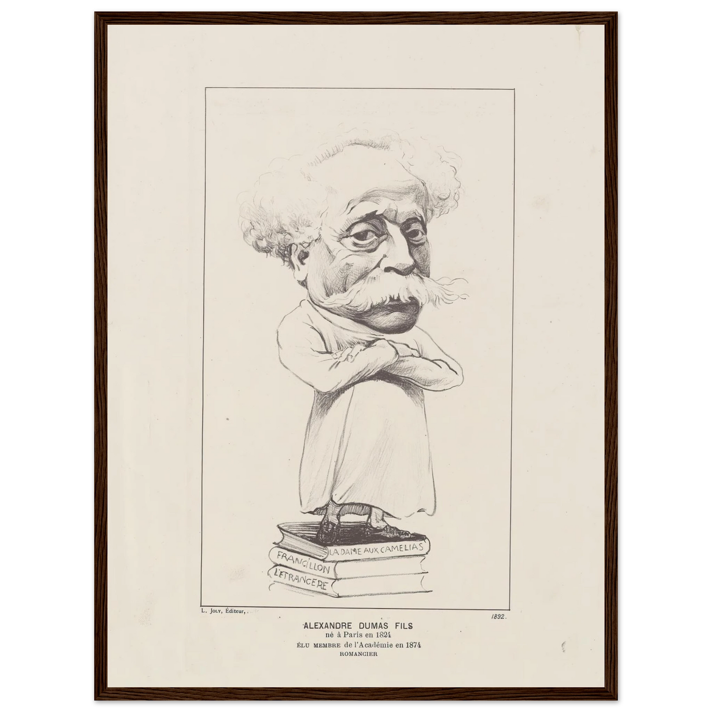 Alexandre Dumas Fils (1892) Art Print | Felix Vallotton - Framed Poster - 30x40 cm / 12x16″ - Black frame