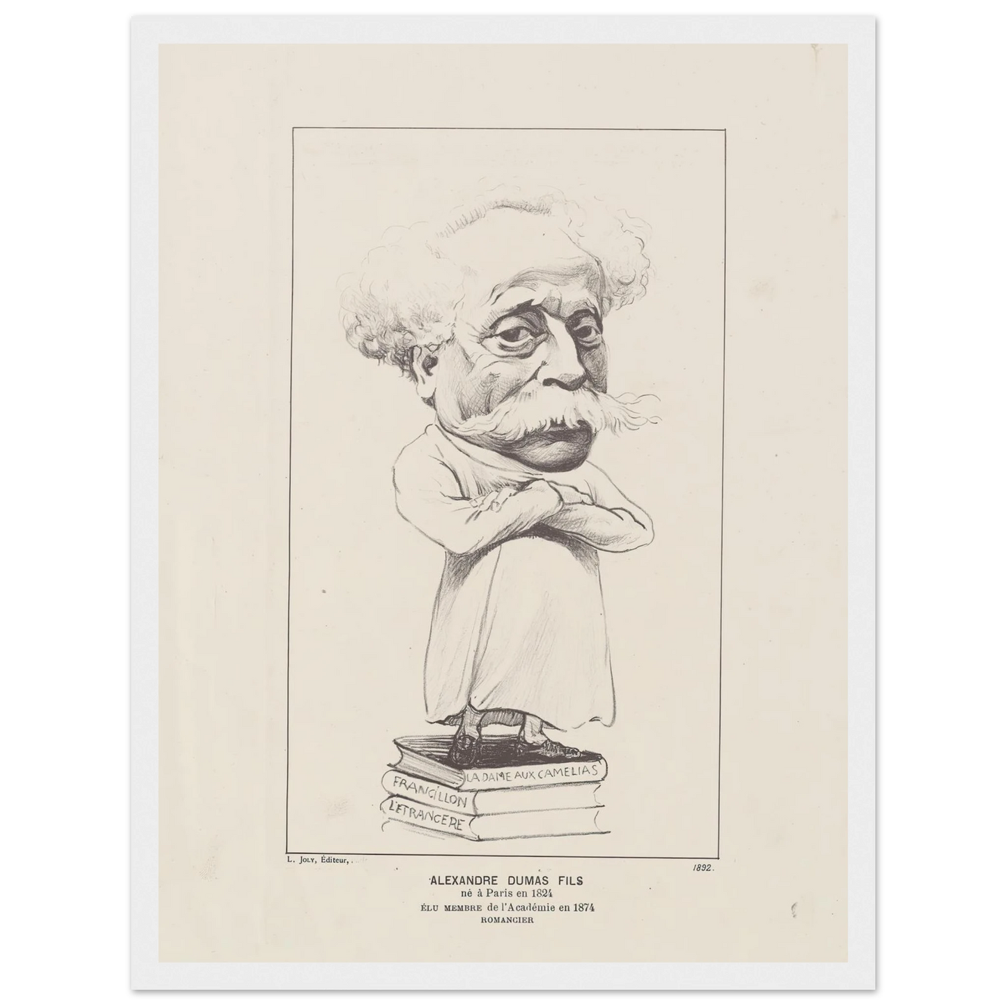 Alexandre Dumas Fils (1892) Art Print | Felix Vallotton - Framed Poster - 30x40 cm / 12x16″ - Black frame