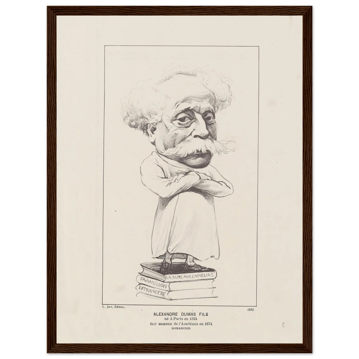 Alexandre Dumas Fils (1892) Art Print | Felix Vallotton - Framed Poster - 30x40 cm / 12x16″ - Black frame