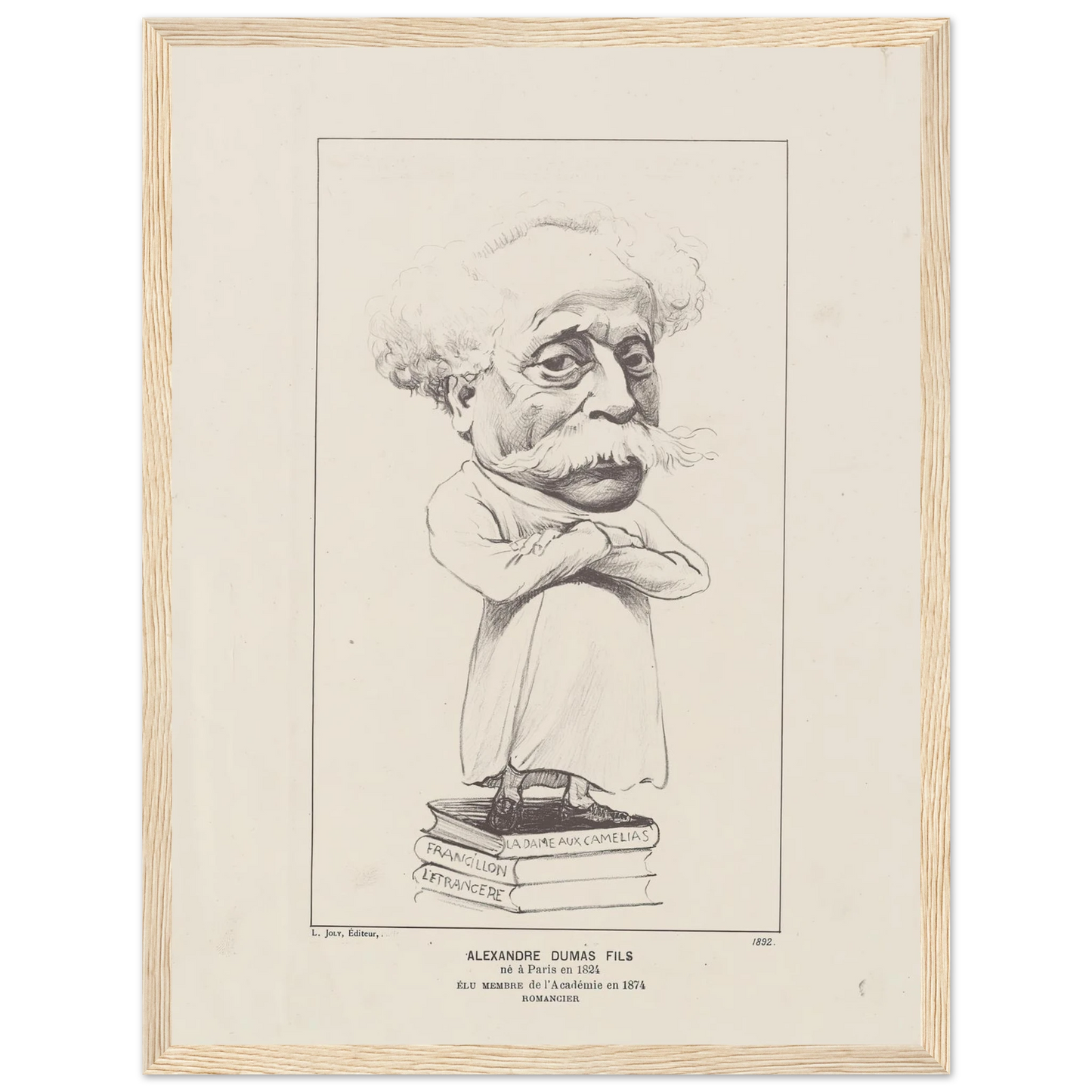 Alexandre Dumas Fils (1892) Art Print | Felix Vallotton - Framed Poster - 30x40 cm / 12x16″ - Black frame