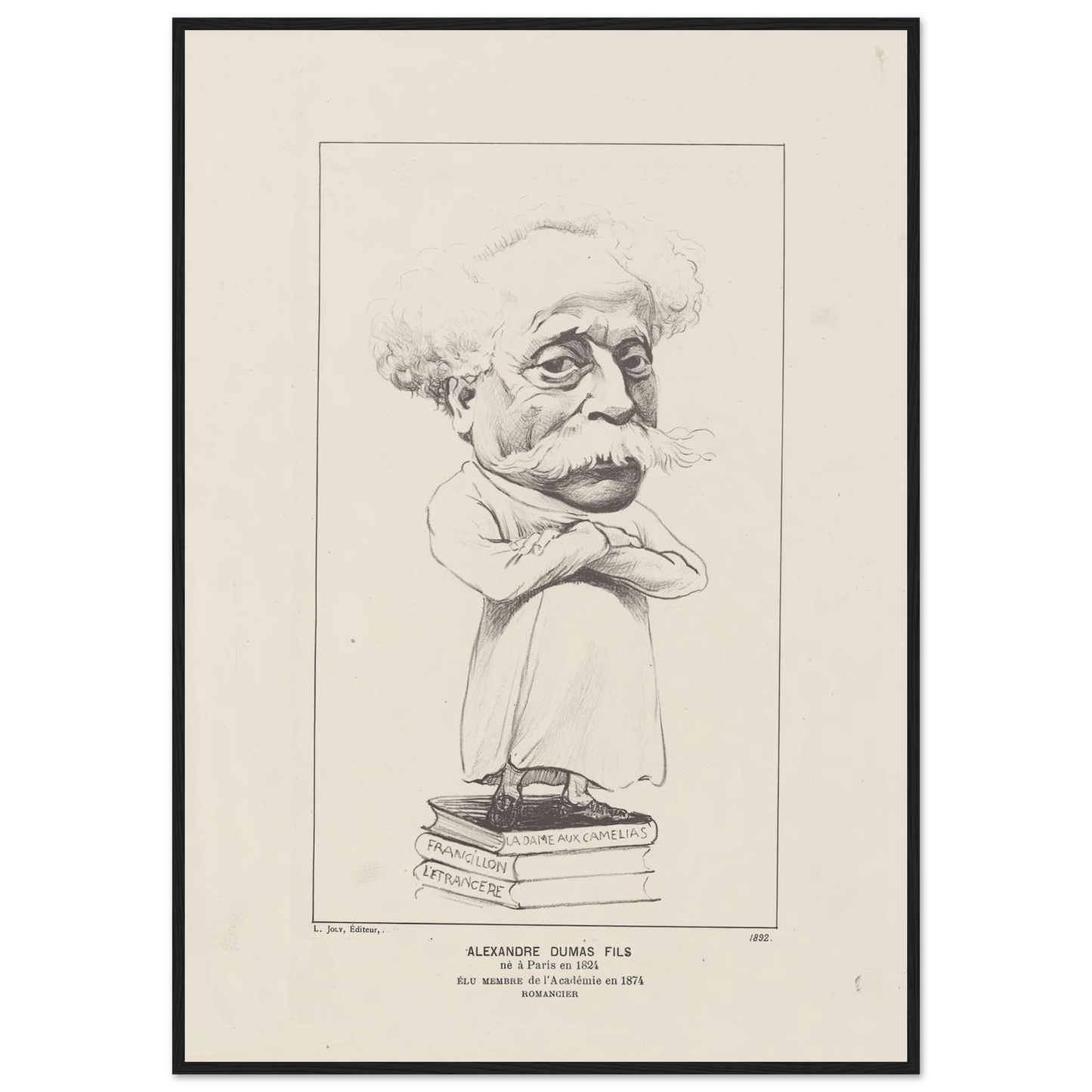 Alexandre Dumas Fils (1892) Art Print | Felix Vallotton - Framed Poster - 30x40 cm / 12x16″ - Black frame