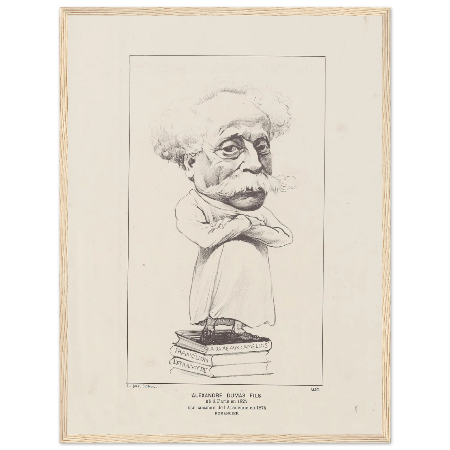 Alexandre Dumas Fils (1892) Art Print | Felix Vallotton - Framed Poster - 30x40 cm / 12x16″ - Black frame