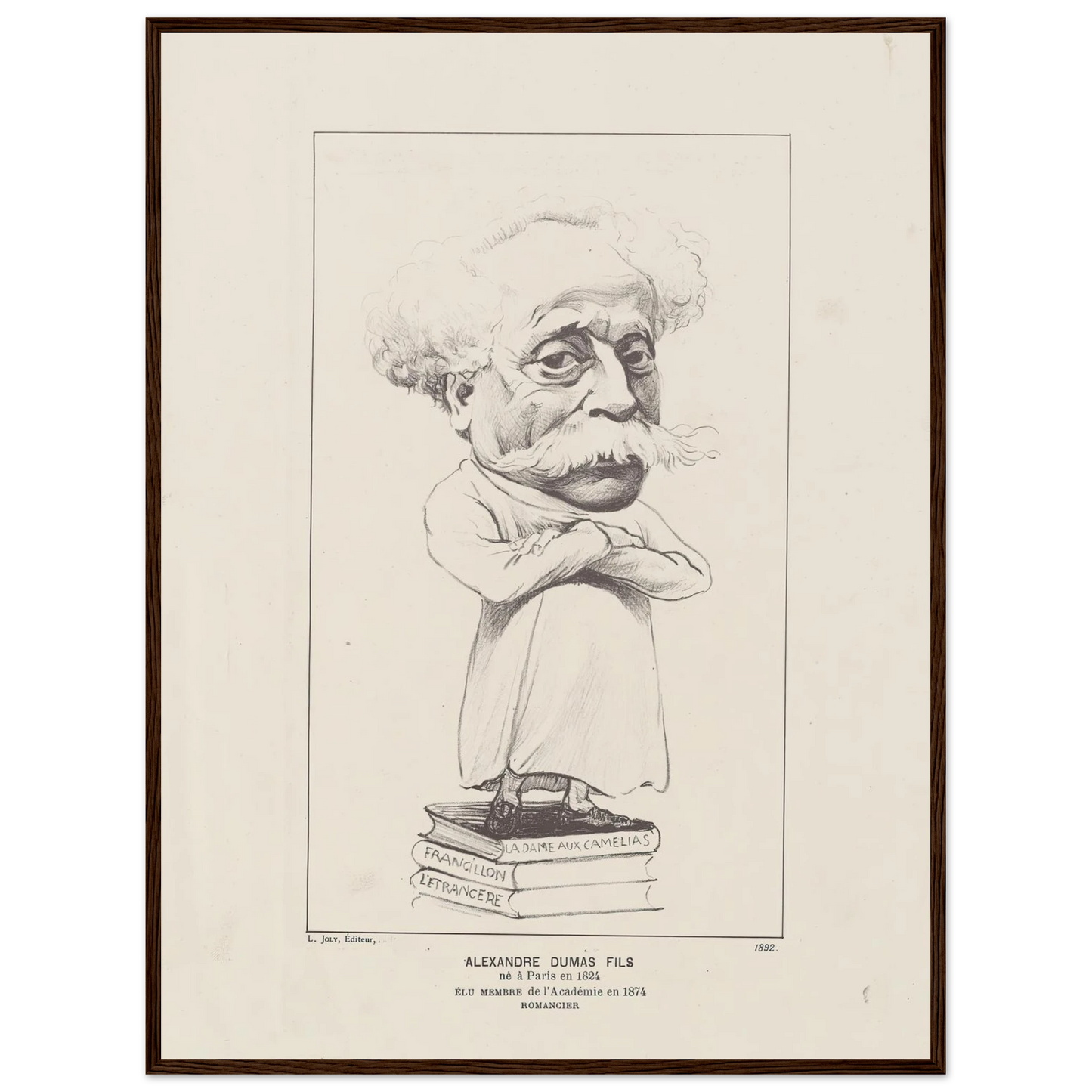 Alexandre Dumas Fils (1892) Art Print | Felix Vallotton - Framed Poster - 30x40 cm / 12x16″ - Black frame