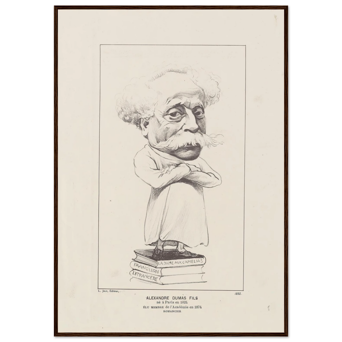 Alexandre Dumas Fils (1892) Art Print | Felix Vallotton - Framed Poster - 30x40 cm / 12x16″ - Black frame