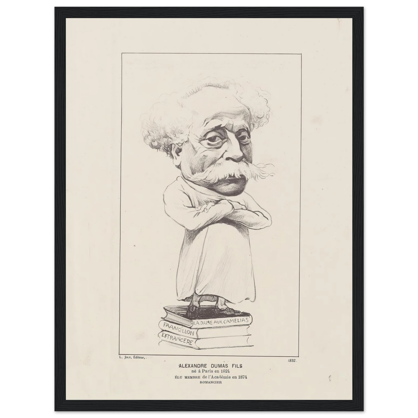 Alexandre Dumas Fils (1892) Art Print | Felix Vallotton - Framed Poster - 30x40 cm / 12x16″ - Black frame