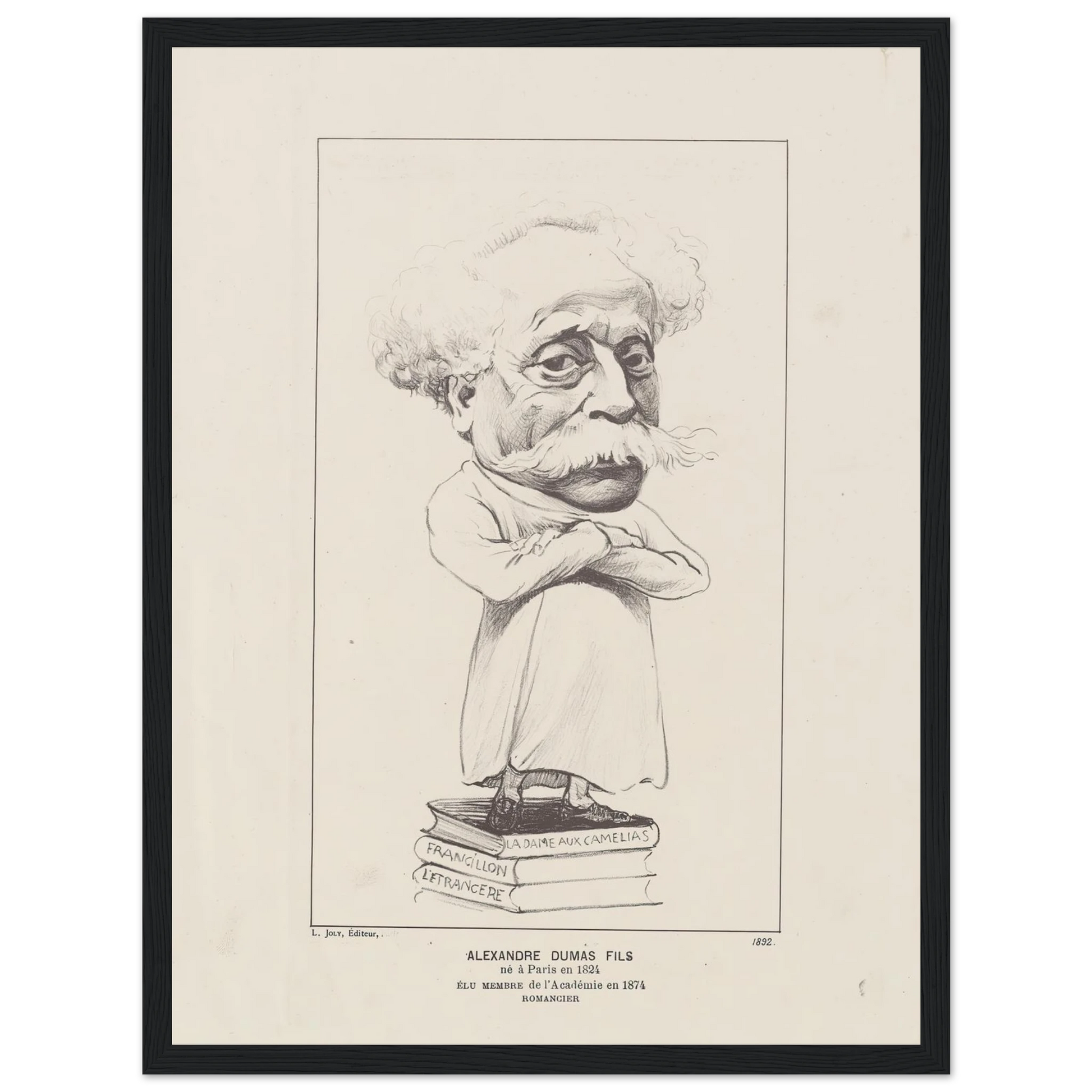 Alexandre Dumas Fils (1892) Art Print | Felix Vallotton - Framed Poster - 30x40 cm / 12x16″ - Black frame