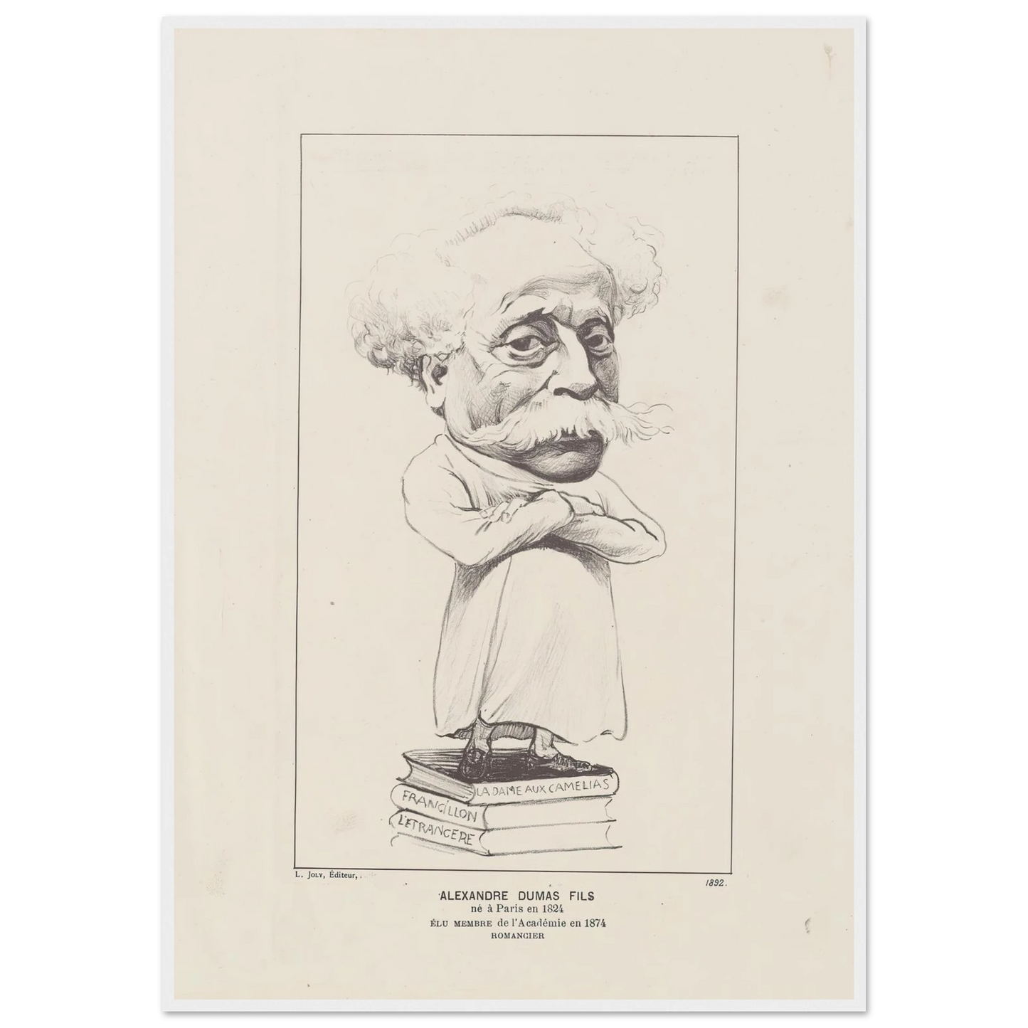 Alexandre Dumas Fils (1892) Art Print | Felix Vallotton - Framed Poster - 30x40 cm / 12x16″ - Black frame