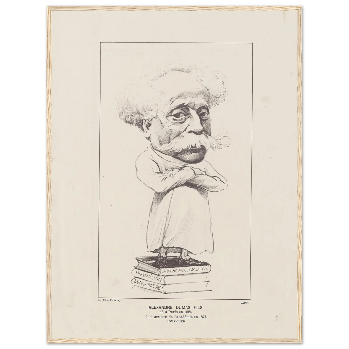 Alexandre Dumas Fils (1892) Art Print | Felix Vallotton - Framed Poster - 30x40 cm / 12x16″ - Black frame