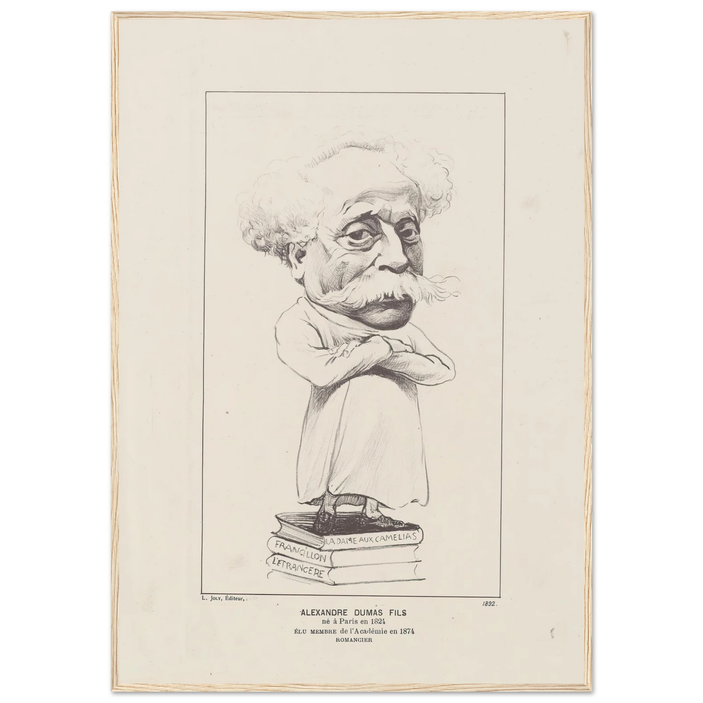 Alexandre Dumas Fils (1892) Art Print | Felix Vallotton - Framed Poster - 30x40 cm / 12x16″ - Black frame