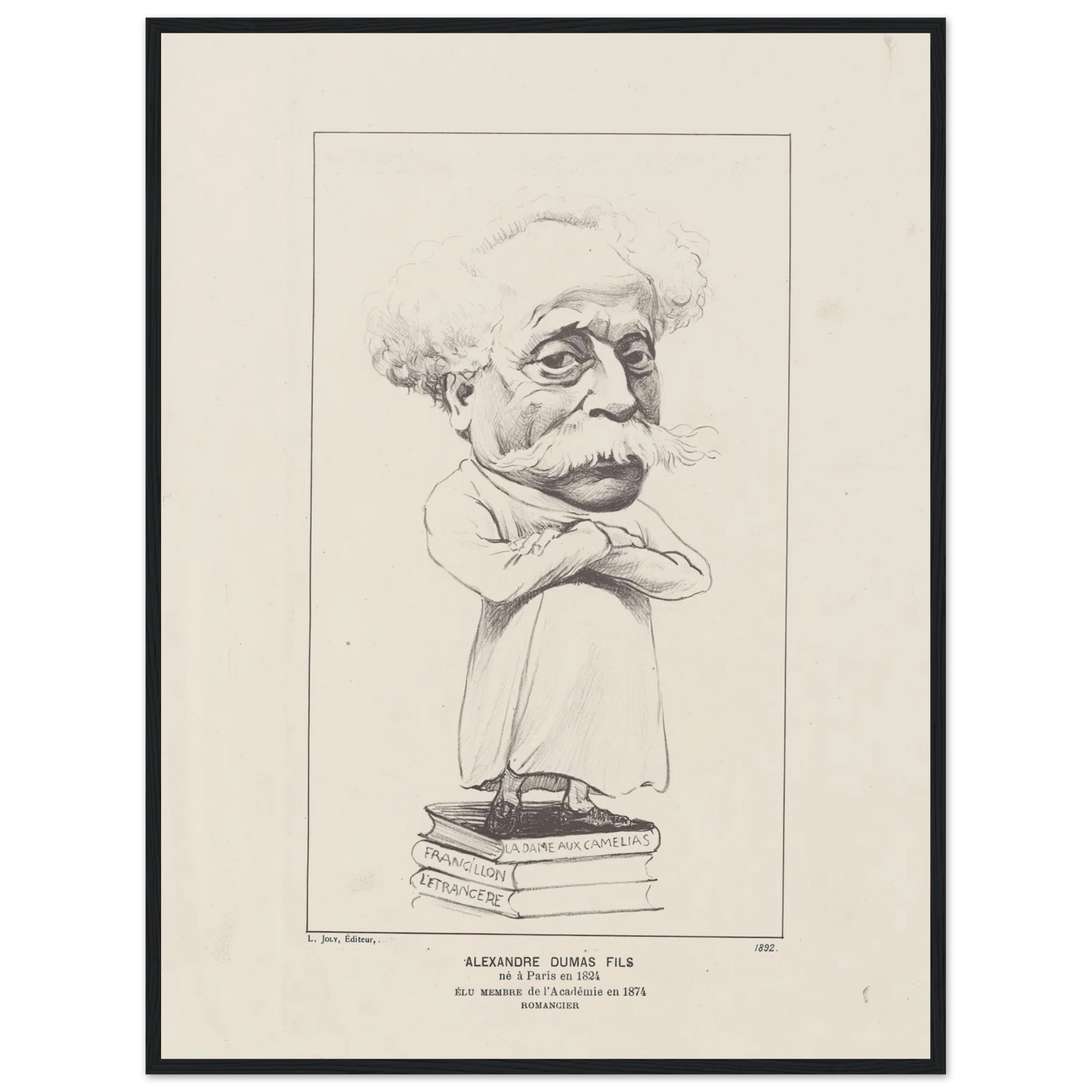 Alexandre Dumas Fils (1892) Art Print | Felix Vallotton - Framed Poster - 30x40 cm / 12x16″ - Black frame