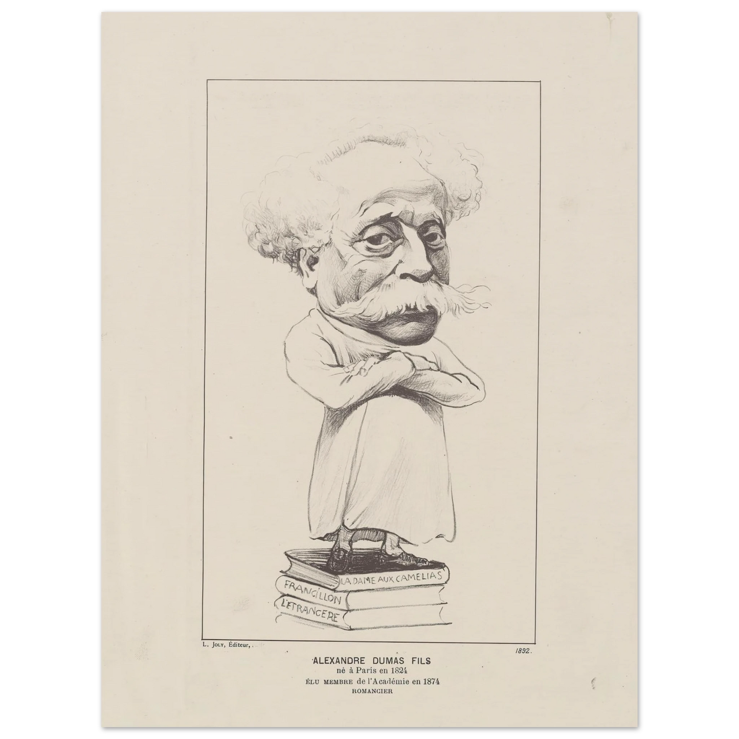 Alexandre Dumas Fils (1892) Art Print | Felix Vallotton - Framed Poster - 30x40 cm / 12x16″ - Black frame
