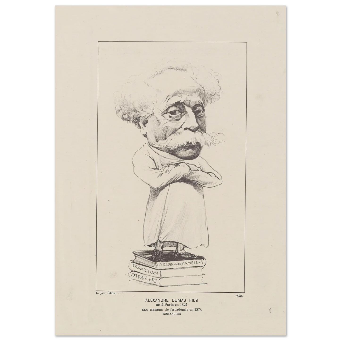Alexandre Dumas Fils (1892) Art Print | Felix Vallotton - Framed Poster - 30x40 cm / 12x16″ - Black frame