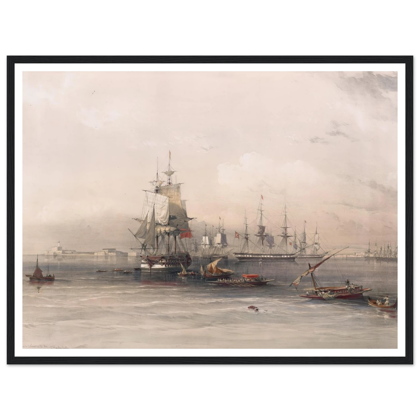 Alexandria (1846-1849) Art Print | David Roberts - Framed Poster - 30x40 cm / 12x16″ - Black frame