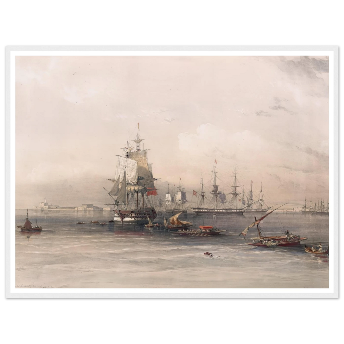 Alexandria (1846-1849) Art Print | David Roberts - Framed Poster - 30x40 cm / 12x16″ - Black frame