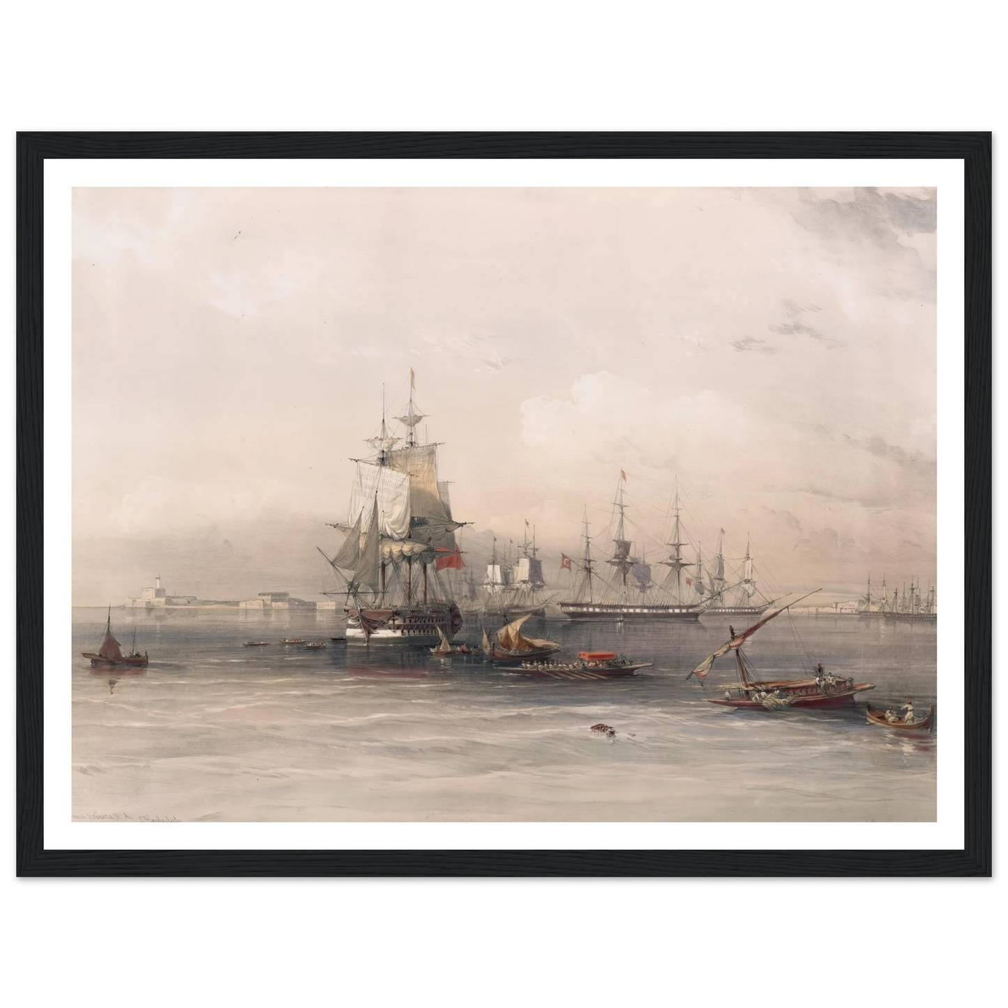 Alexandria (1846-1849) Art Print | David Roberts - Framed Poster - 30x40 cm / 12x16″ - Black frame