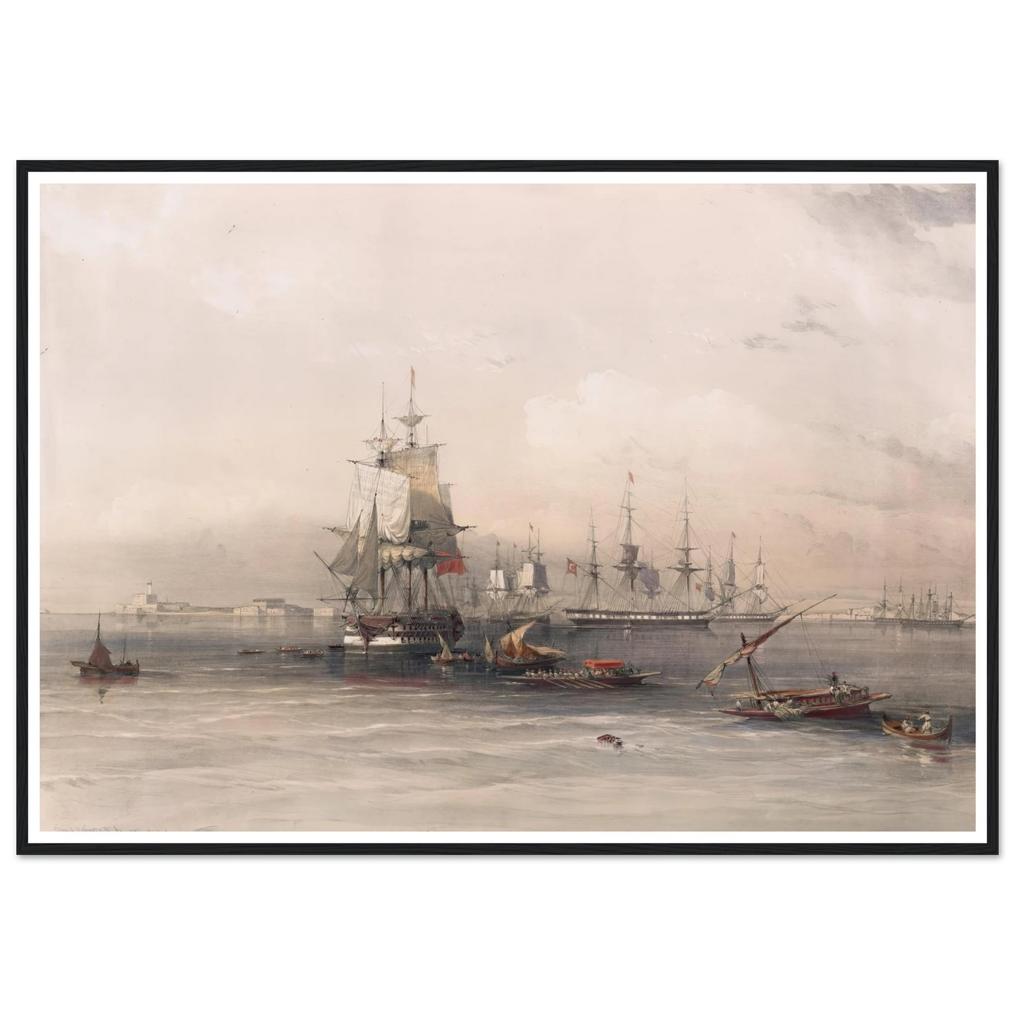Alexandria (1846-1849) Art Print | David Roberts - Framed Poster - 30x40 cm / 12x16″ - Black frame