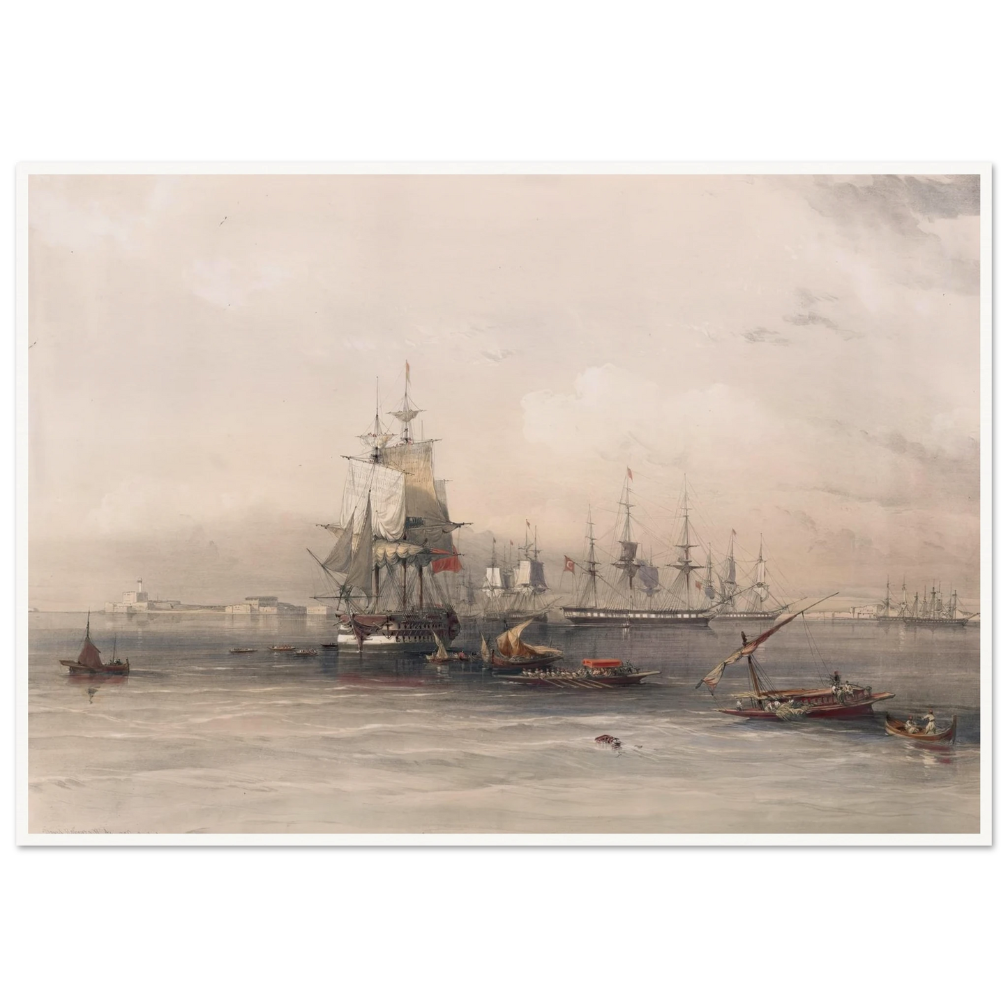 Alexandria (1846-1849) Art Print | David Roberts - Framed Poster - 30x40 cm / 12x16″ - Black frame