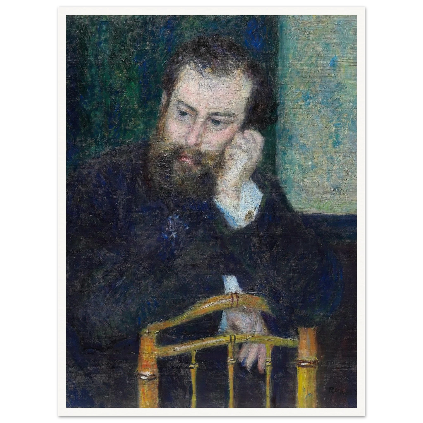 Alfred Sisley (1876) Art Print | Pierre Auguste Renoir - Framed Poster - 30x40 cm / 12x16″ - Black frame