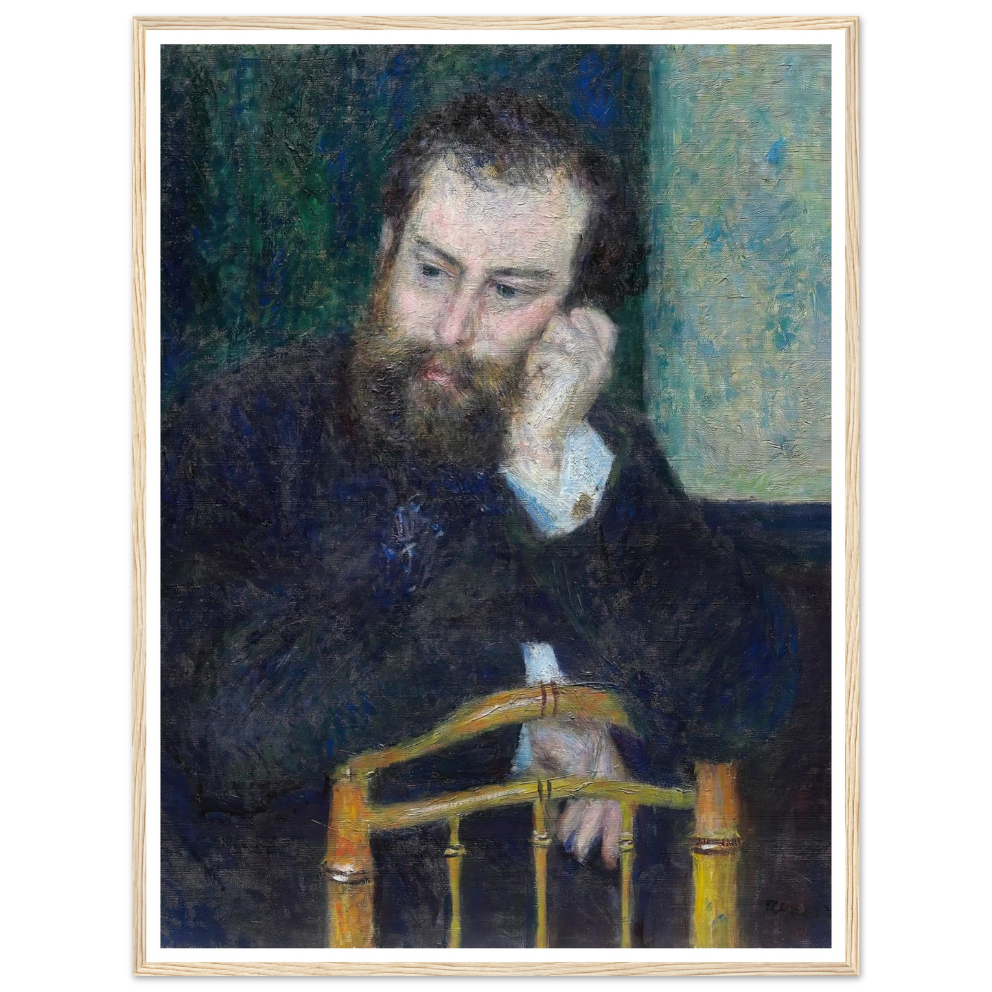 Alfred Sisley (1876) Art Print | Pierre Auguste Renoir - Framed Poster - 30x40 cm / 12x16″ - Black frame