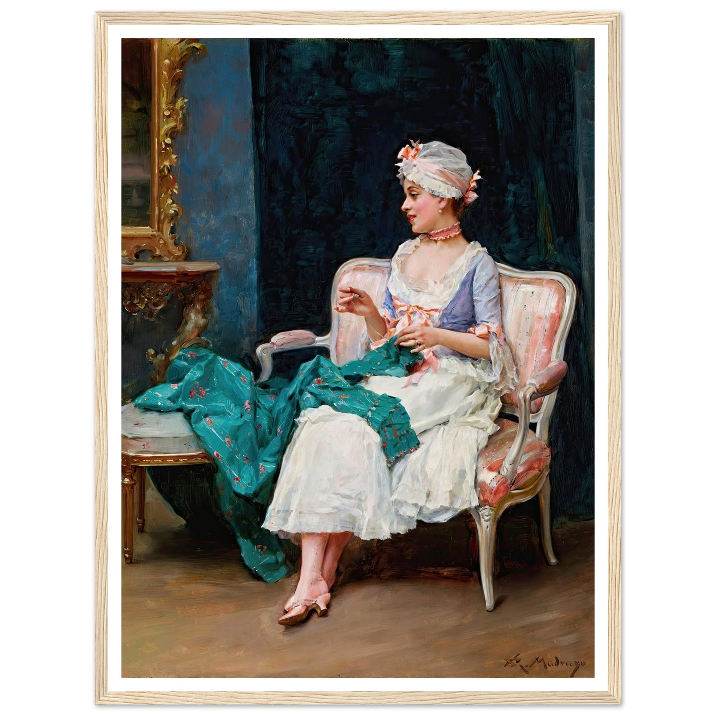 Aline Art Print | Raimundo de Madrazo y Garreta - Framed Poster - 30x40 cm / 12x16″ - Black frame