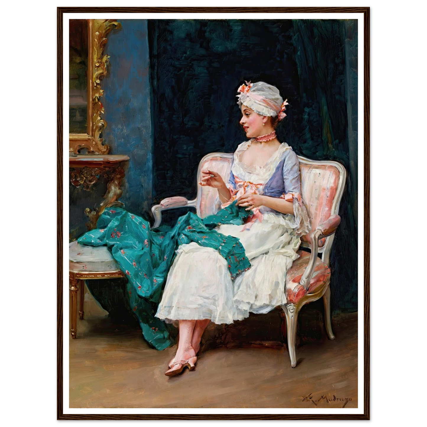Aline Art Print | Raimundo de Madrazo y Garreta - Framed Poster - 30x40 cm / 12x16″ - Black frame