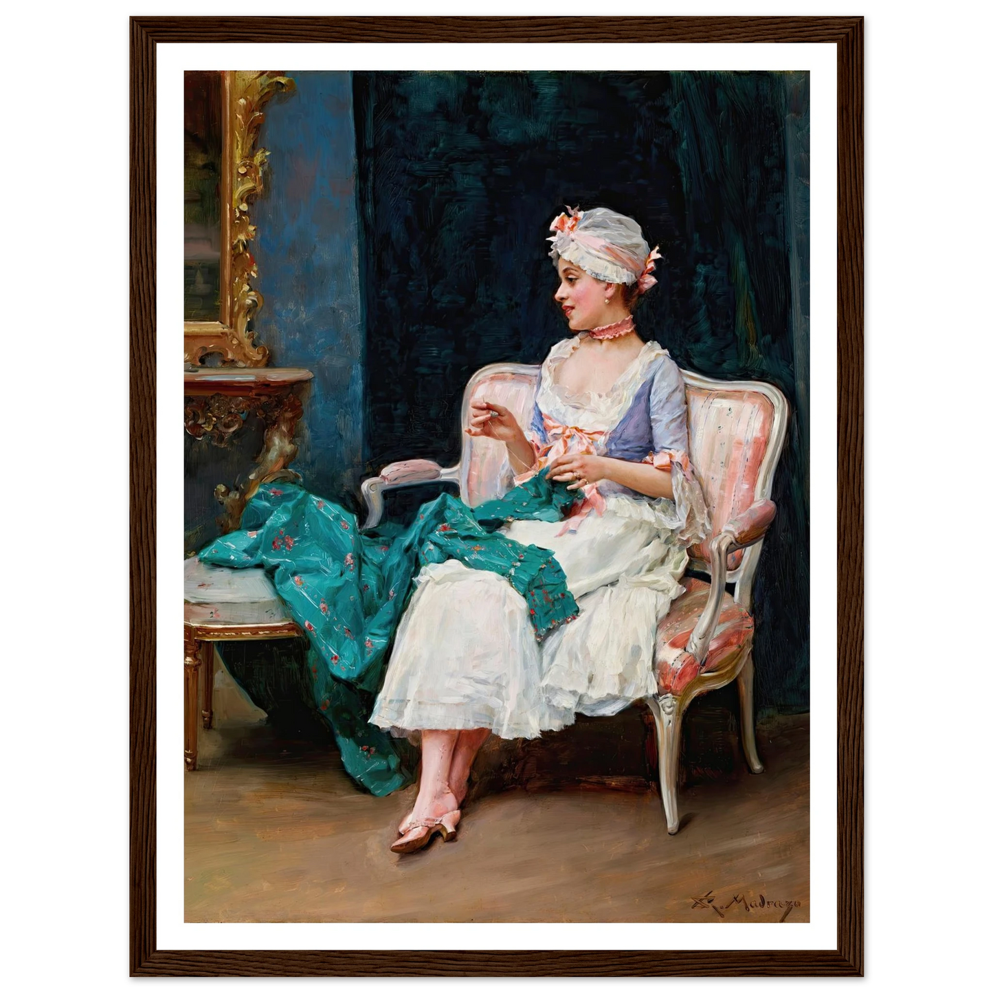 Aline Art Print | Raimundo de Madrazo y Garreta - Framed Poster - 30x40 cm / 12x16″ - Black frame