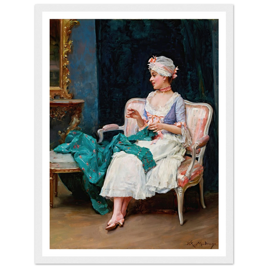 Aline Art Print | Raimundo de Madrazo y Garreta - Framed Poster - 30x40 cm / 12x16″ - Black frame