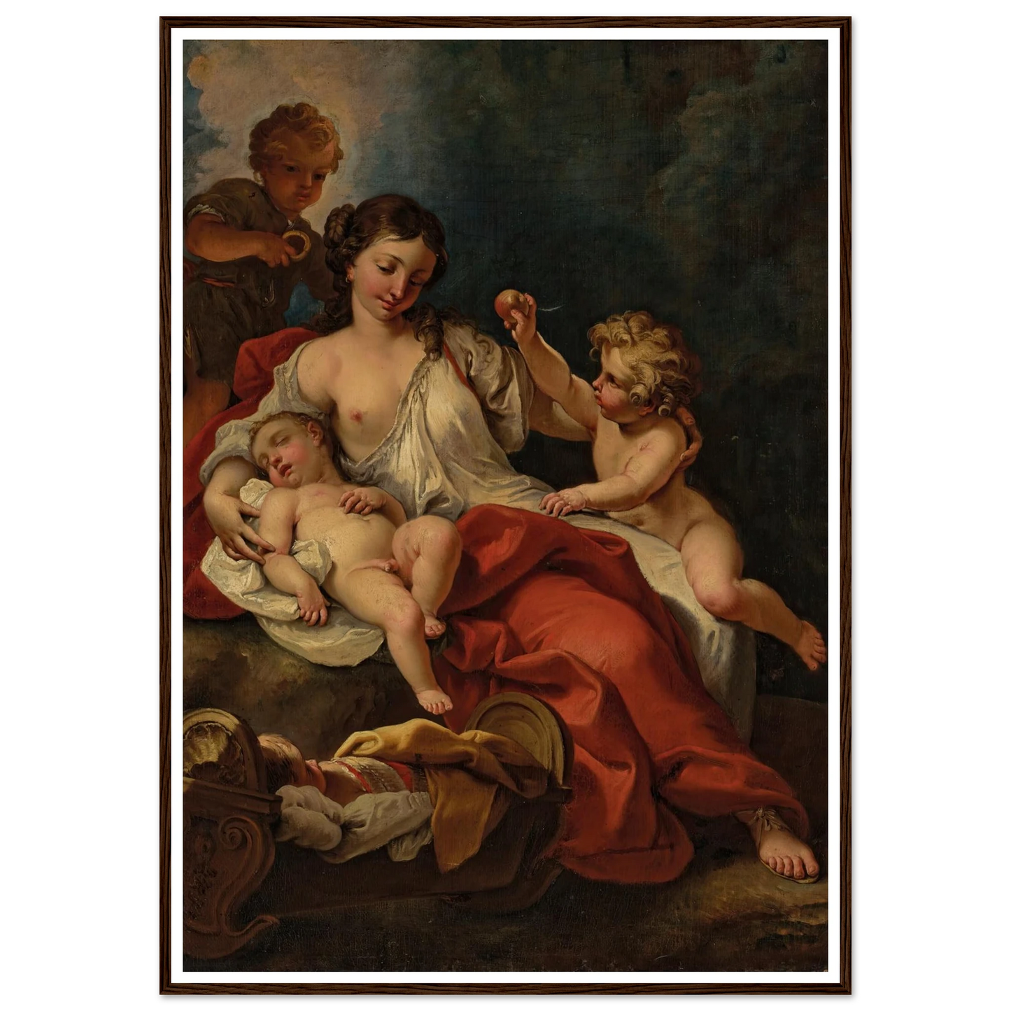 Allegory of Charity Art Print | Sebastiano Ricci - Framed Poster - 30x40 cm / 12x16″ - Black frame