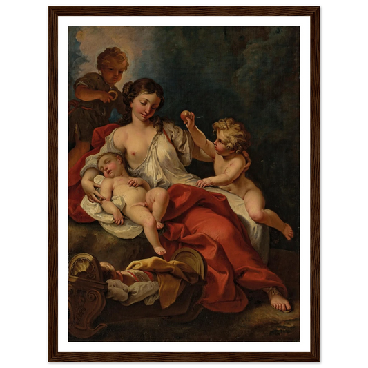 Allegory of Charity Art Print | Sebastiano Ricci - Framed Poster - 30x40 cm / 12x16″ - Black frame