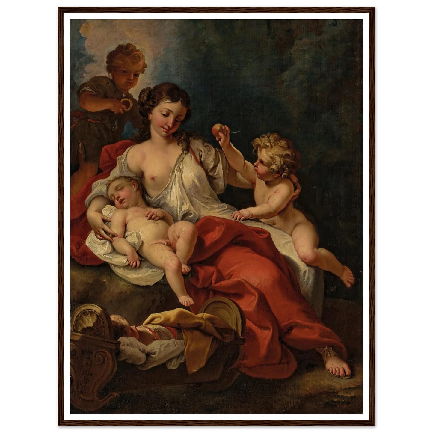 Allegory of Charity Art Print | Sebastiano Ricci - Framed Poster - 30x40 cm / 12x16″ - Black frame