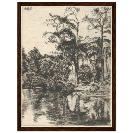 Alligator Pool (1914) Art Print | Ernest Haskell - Framed Poster - 30x40 cm / 12x16″ - Black frame