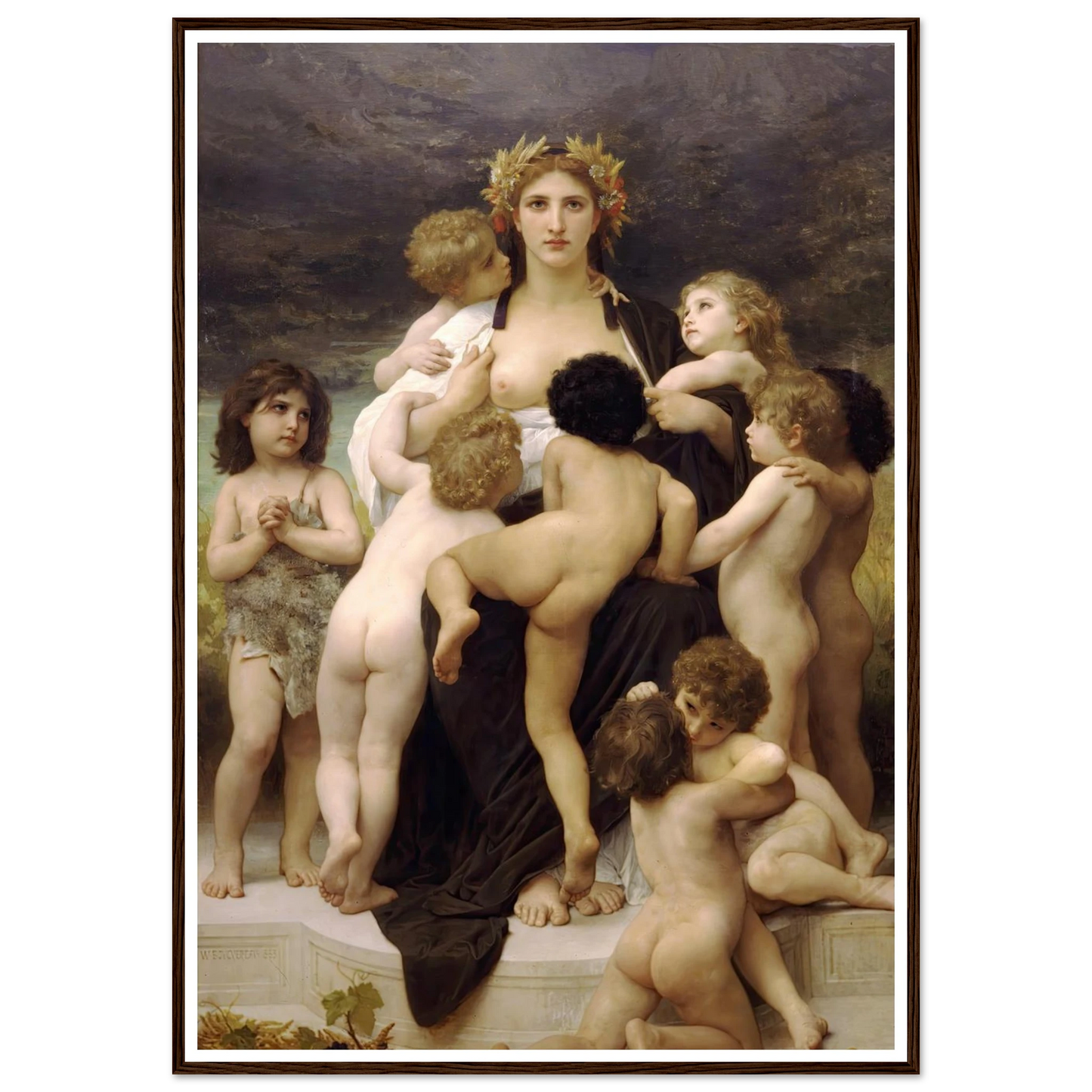 Alma Parens (1883) Art Print | William Bouguereau - Framed Poster - 30x40 cm / 12x16″ - Black frame