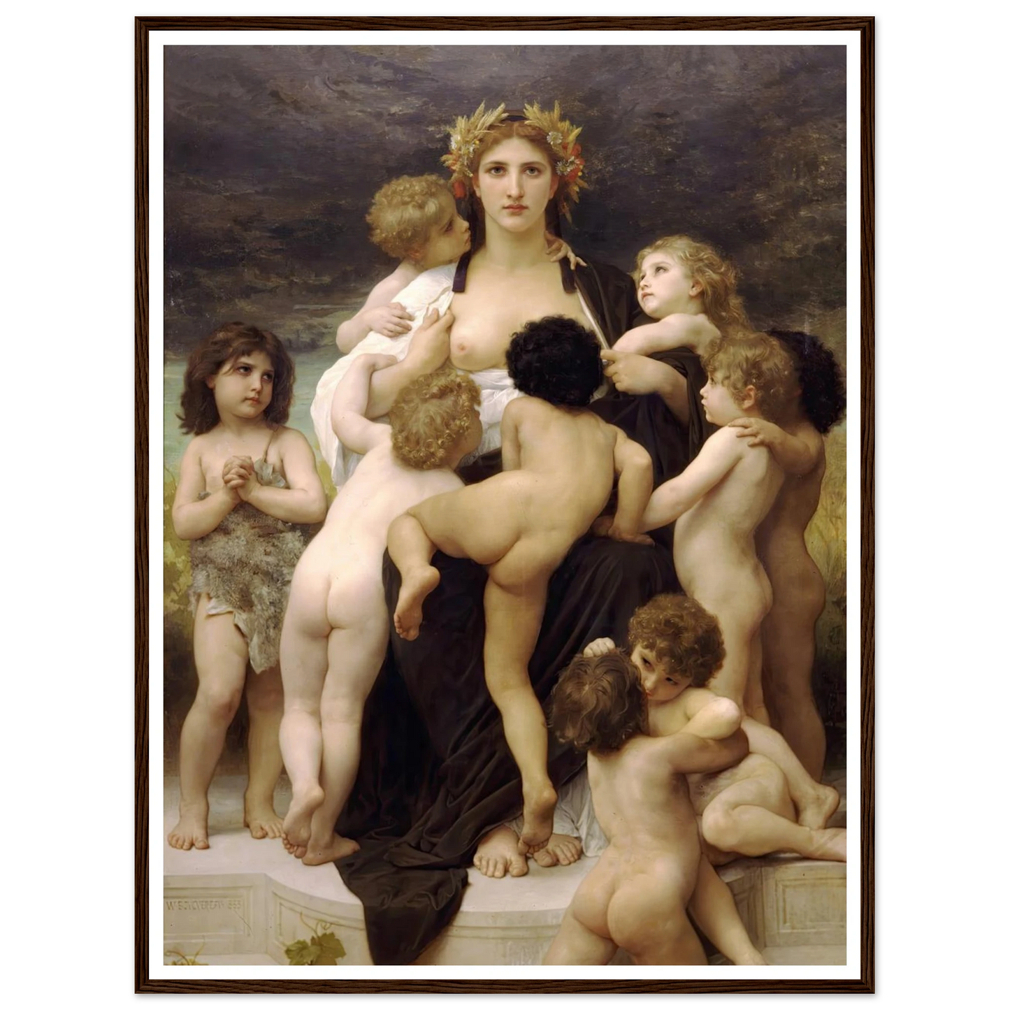 Alma Parens (1883) Art Print | William Bouguereau - Framed Poster - 30x40 cm / 12x16″ - Black frame