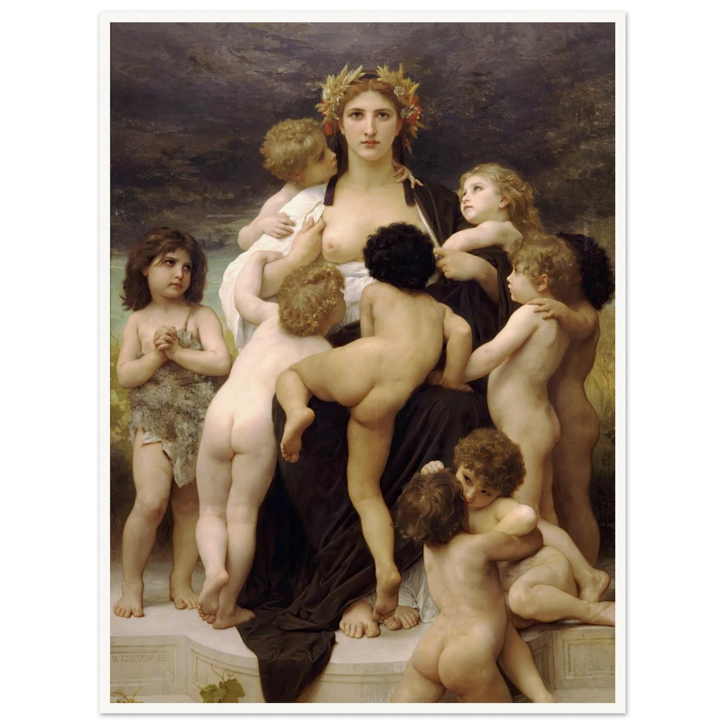Alma Parens (1883) Art Print | William Bouguereau - Framed Poster - 30x40 cm / 12x16″ - Black frame