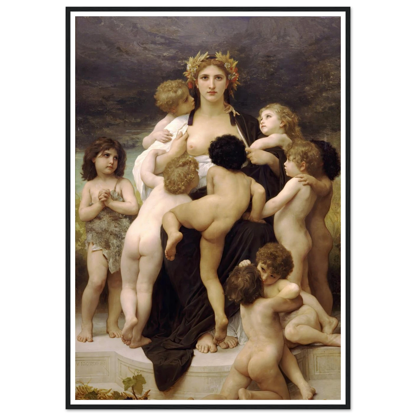 Alma Parens (1883) Art Print | William Bouguereau - Framed Poster - 30x40 cm / 12x16″ - Black frame