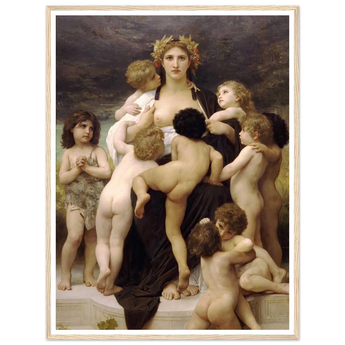 Alma Parens (1883) Art Print | William Bouguereau - Framed Poster - 30x40 cm / 12x16″ - Black frame