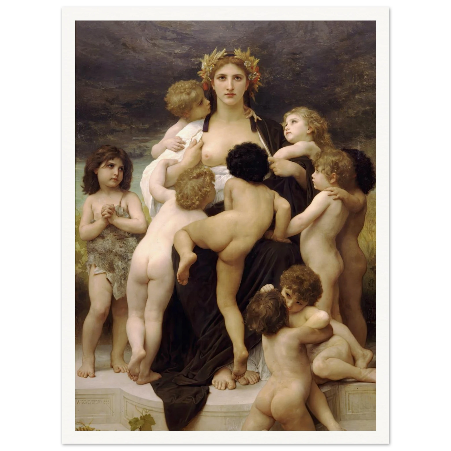 Alma Parens (1883) Art Print | William Bouguereau - Framed Poster - 30x40 cm / 12x16″ - Black frame