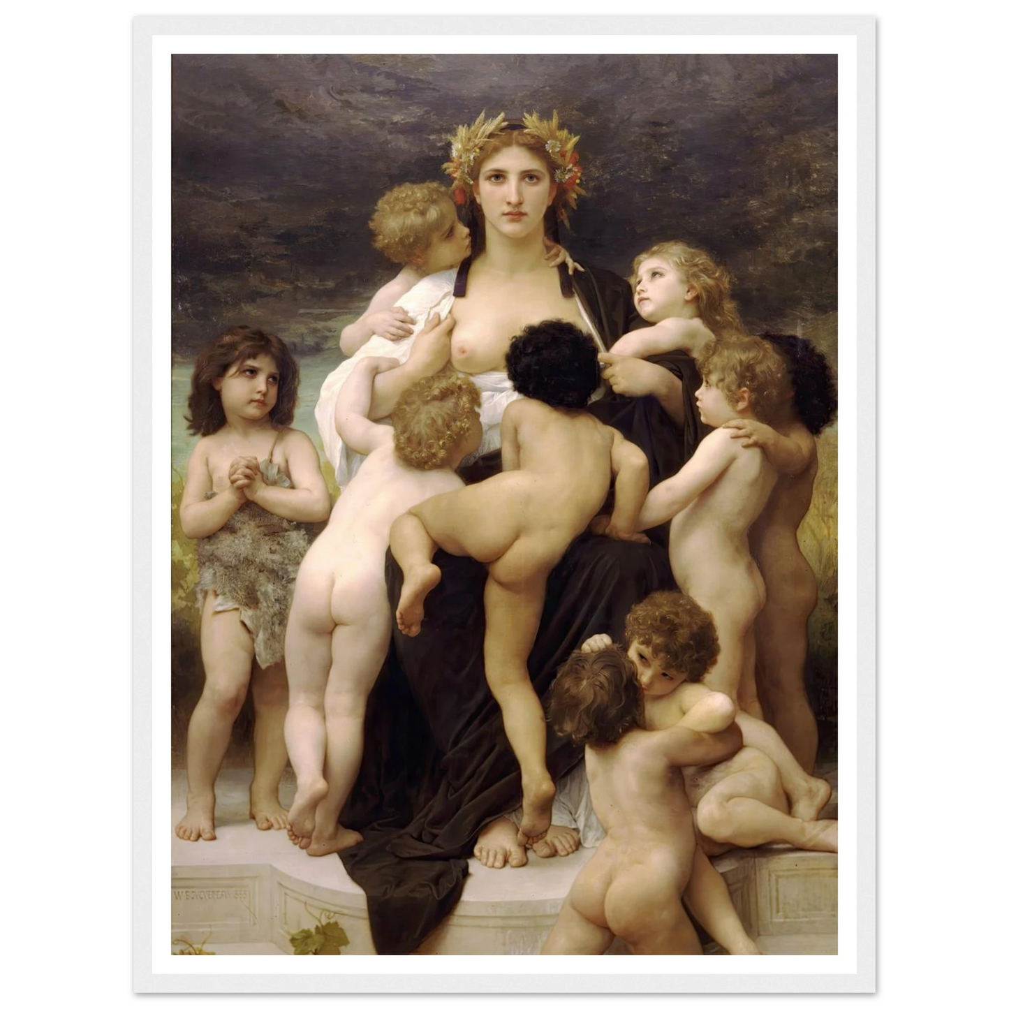 Alma Parens (1883) Art Print | William Bouguereau - Framed Poster - 30x40 cm / 12x16″ - Black frame