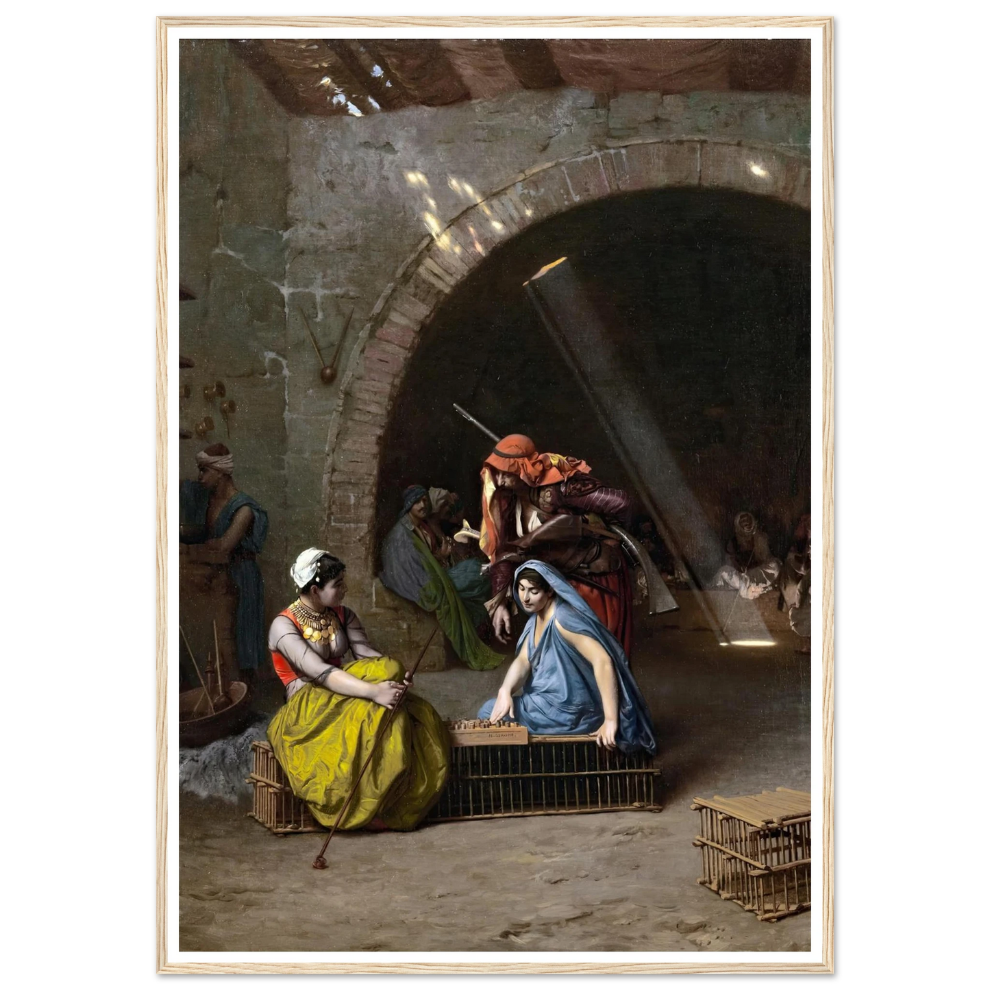 Almehs Playing Draughts Art Print | Jean Leon Gerome - Framed Poster - 30x40 cm / 12x16″ - Black frame