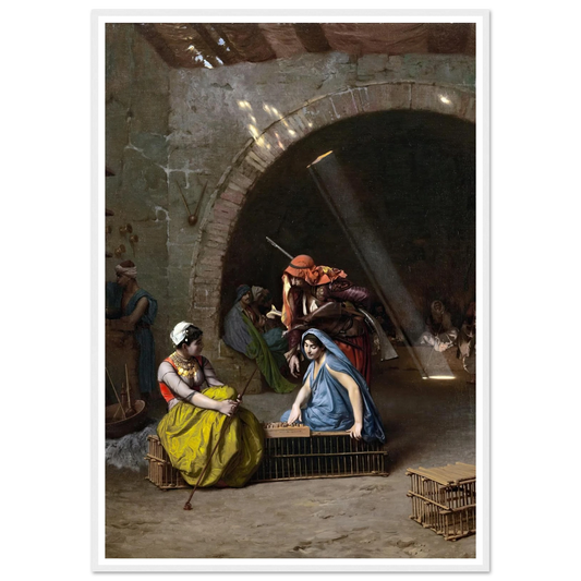 Almehs Playing Draughts Art Print | Jean Leon Gerome - Framed Poster - 30x40 cm / 12x16″ - Black frame