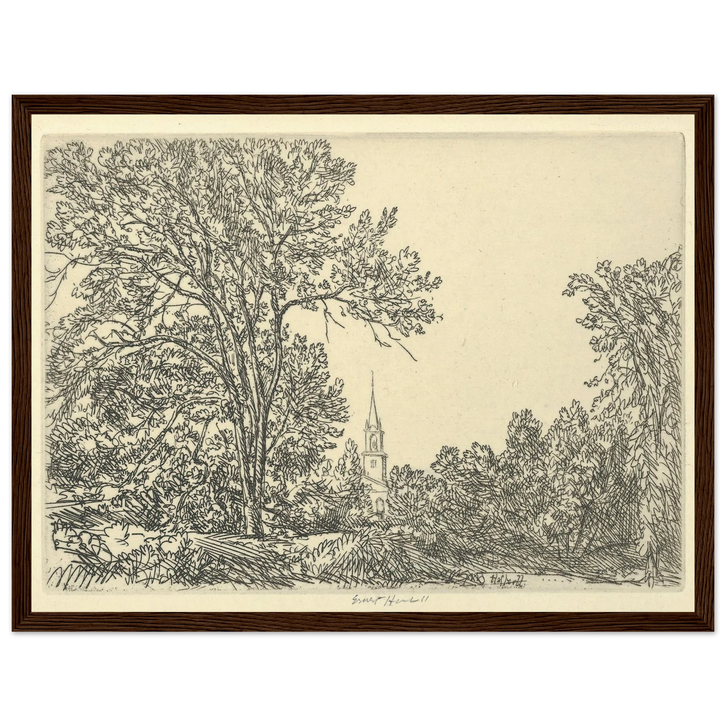 Alna Pastoral (1924) Art Print | Ernest Haskell - Framed Poster - 30x40 cm / 12x16″ - Black frame