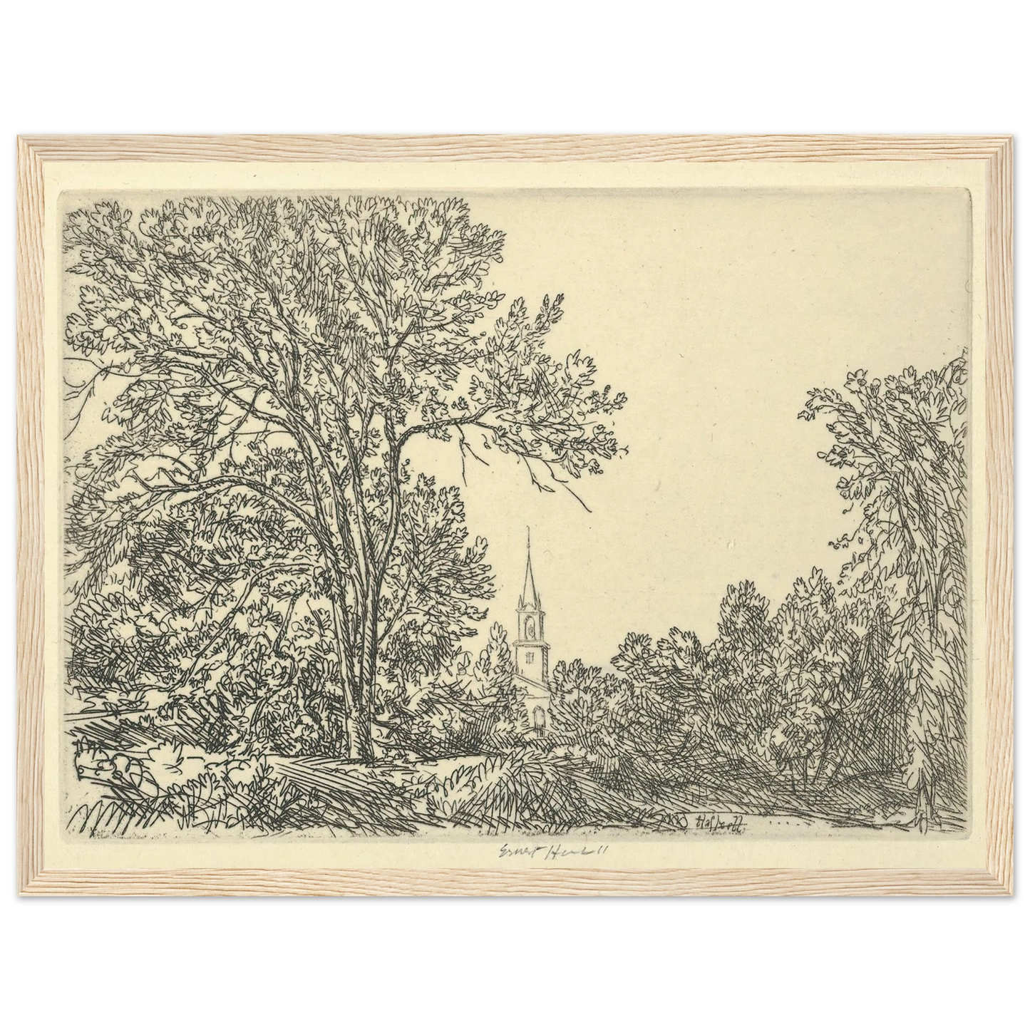 Alna Pastoral (1924) Art Print | Ernest Haskell - Framed Poster - 30x40 cm / 12x16″ - Black frame