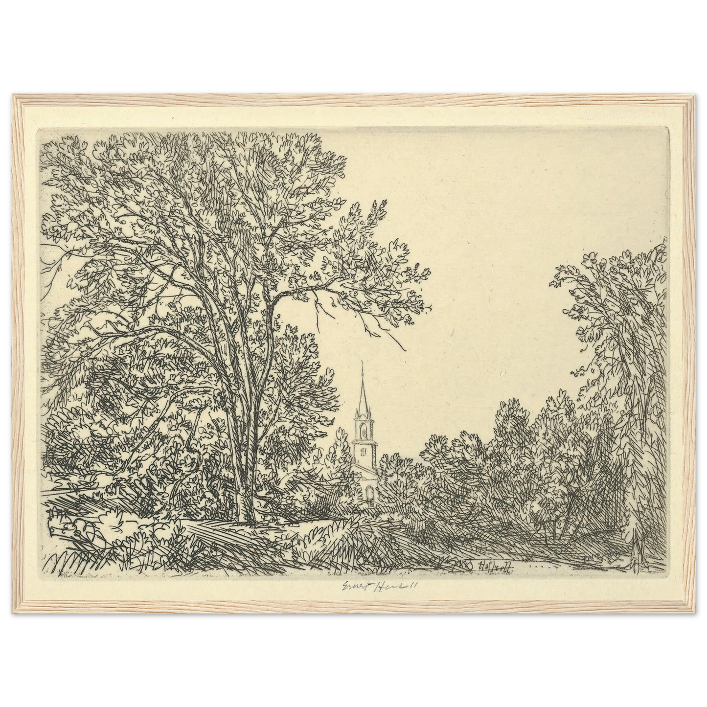 Alna Pastoral (1924) Art Print | Ernest Haskell - Framed Poster - 30x40 cm / 12x16″ - Black frame