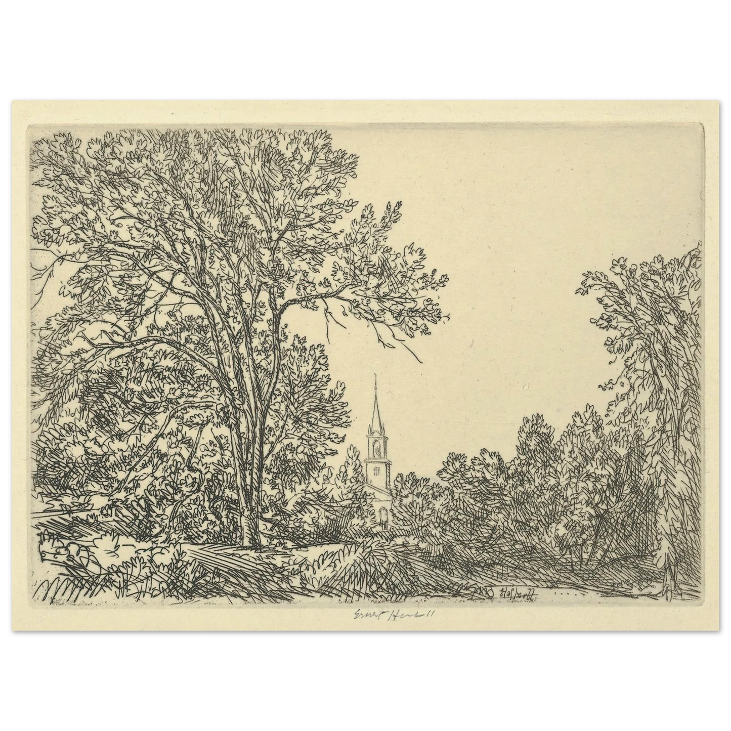 Alna Pastoral (1924) Art Print | Ernest Haskell - Framed Poster - 30x40 cm / 12x16″ - Black frame